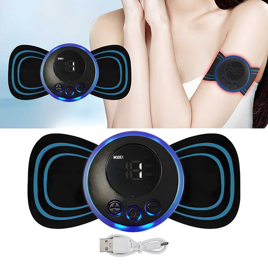 "Rechargeable Mini Massager with 8 Modes & 19 Strength Levels – Pain Relief for Shoulders, Back, Arms & Legs"